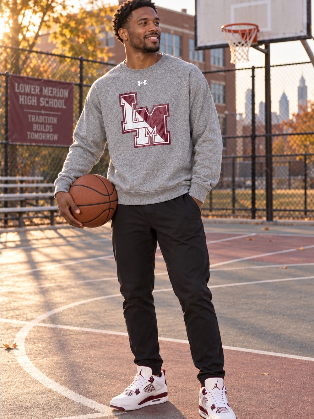 Under Armour Lower Merion High School Sweatshirt Men’s 2XL Gray Kobe Bryant’s HS